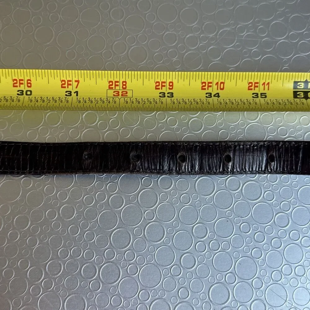 Vintage Brighton Reversible Black Brown Croc Skinny Belt L 34 Western Ornate